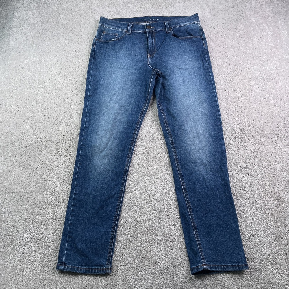 Mott and Bow Jeans Womens 29 Blue Boyfriend Mid Rise Medium Wash Stretch Denim